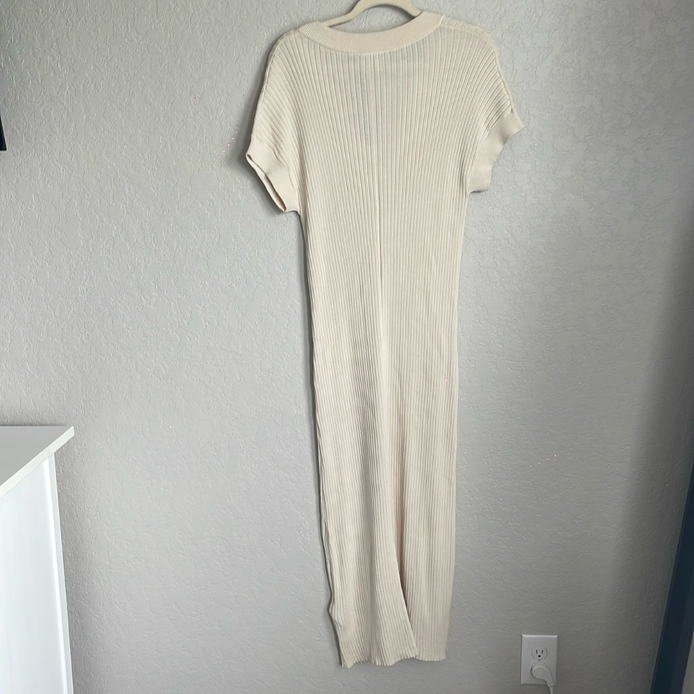 Varley Aria Knit Midi Dress in Whitecap Grey Small - Picture 6 of 10